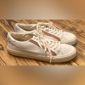 Madewell Delia Sidewalk Low Top Sneaker, White Leather, Womens 10 Mens 8.5